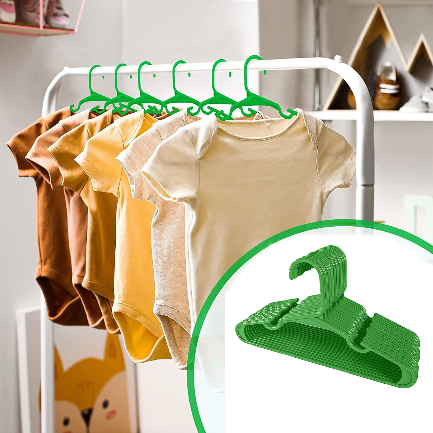 30 Pack Kids Hangers,Childrens Durable Plastic Infant Hangers for Kids  Clothes,Non-Slip Baby Clothes Hangers,Extensible Toddler Hangers for  Laundry