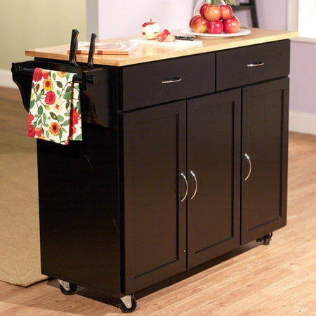 TMS Berkley Kitchen Island with Wooden Top