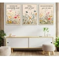 thumbnail image 2 of Christian Flowers Wall Art Bible Verse Floral Canvas Paintings Psalm Religious Faith Pictures Wall Decor Nursery Wildflower Scripture Posters Prints for Girls Room Living Bedroom Unframed, 2 of 6