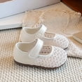 thumbnail image 6 of Gpaecead Girls Woven Mary Jane Flat Shoes Closed Toe Soft Sole Hook And Loop Adjustable Spring Summer Casual Shoes,Beige, 6 of 6