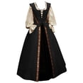 thumbnail image 1 of Gibobby Vestidos de noche Mujeres Otoño Invierno Gótico Retro Estampado floral Vestidos de baile Vestidos Vestido de dos piezas（Negro， L), 1 of 3