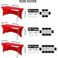 thumbnail image 4 of Uralili Fitted Table Cover Elastic Spandex Tablecloth 8 ft Bed Table Clothes-Red, 4 of 6