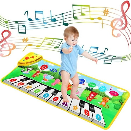 Baby Piano Toys for 1 Year Old Boy Gifts,Toddler Piano Mat 1st Birthday Girl Gifts with 52 Music Sounds,8 Animals Pattern Instruments ,Anti-Skidding Touch Playmat Baby Musical Toys for Toddlers 1-3