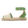 thumbnail image 2 of YDN Women Comfortable Open Toe Flats Sandals Strap Buckles Two Toned Wedge Low Heels Shoes Summer Daily Party Size 10 Green, 2 of 4