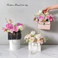 thumbnail image 4 of Nvzi 8 cajas de regalo de papel con flores, bolsas para ramos, cajas de flores con asa, cajas para arreglos florales, bolsas para envolver regalos de boda y San Valentín (blanco y negro), 4 of 5