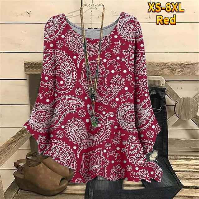 Jersey con estampado para mujer, camiseta informal a la moda, cuello redondo, Top de gran tamaño, estilo Simple, manga larga, Otoño, 2022
