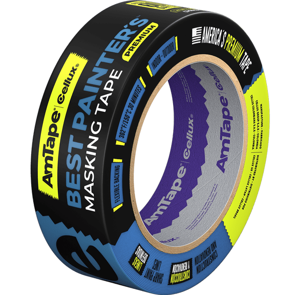 AmTape Premium Best Painter’s Masking Tape, Solvent & Moisture Resistant, 60-Day Clean Removal, Super Washi Painter’s Tape for Walls, Ceilings & Trim, 1.41-Inch, 16 Rolls