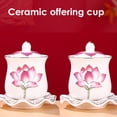 thumbnail image 3 of Bearachild Juego de 3 tazas de té de cerámica con relieve de loto, elegantes tazas de cerámica para momentos de meditación, con diseño de Teteras rojo, 3 of 6