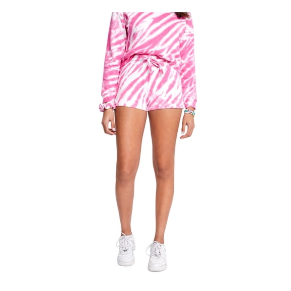 SUNDOWN BY SPLENDID Womens Pink Stretch Tie Drawstring Elastic-waist Tie Dye Shorts L