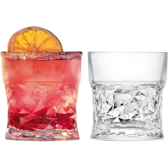 Barski Whiskey Glasses - Double Old Fashioned Rocks Glass - Set of 2 Lowball Tumbler - DOF Crystal Glass Tumblers- For Scotch - Bourbon - Water - Beverage - Drinking Glasses - 10.5 oz, Made in Europe