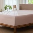 thumbnail image 2 of MooMee 100% Washed Cotton King Fitted Sheet Only Linen Like Textured Extra-Deep Pocket Breathable Soft 1-Piece(Greyish Pink, 78"x80"), 2 of 6
