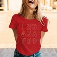 thumbnail image 4 of Plus Size Summer Shirt for Women Casual Printed Short Sleeve Crew Neck Tshirt Trendy Lighweight Tops (2XL, Red), 4 of 9