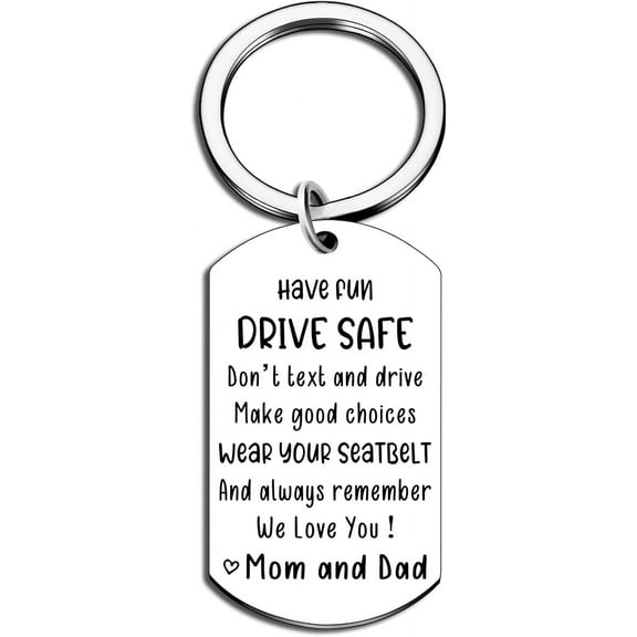New Driver Gifts Stocking Stuffers for Teens Boys Girls Drive Safe Keychain Christmas Gifts For 16 Year Old Boy Girl Ideas Easter Basket Son Gifts From Mom Dad Sweet 16 Gifts Trendy Stuff