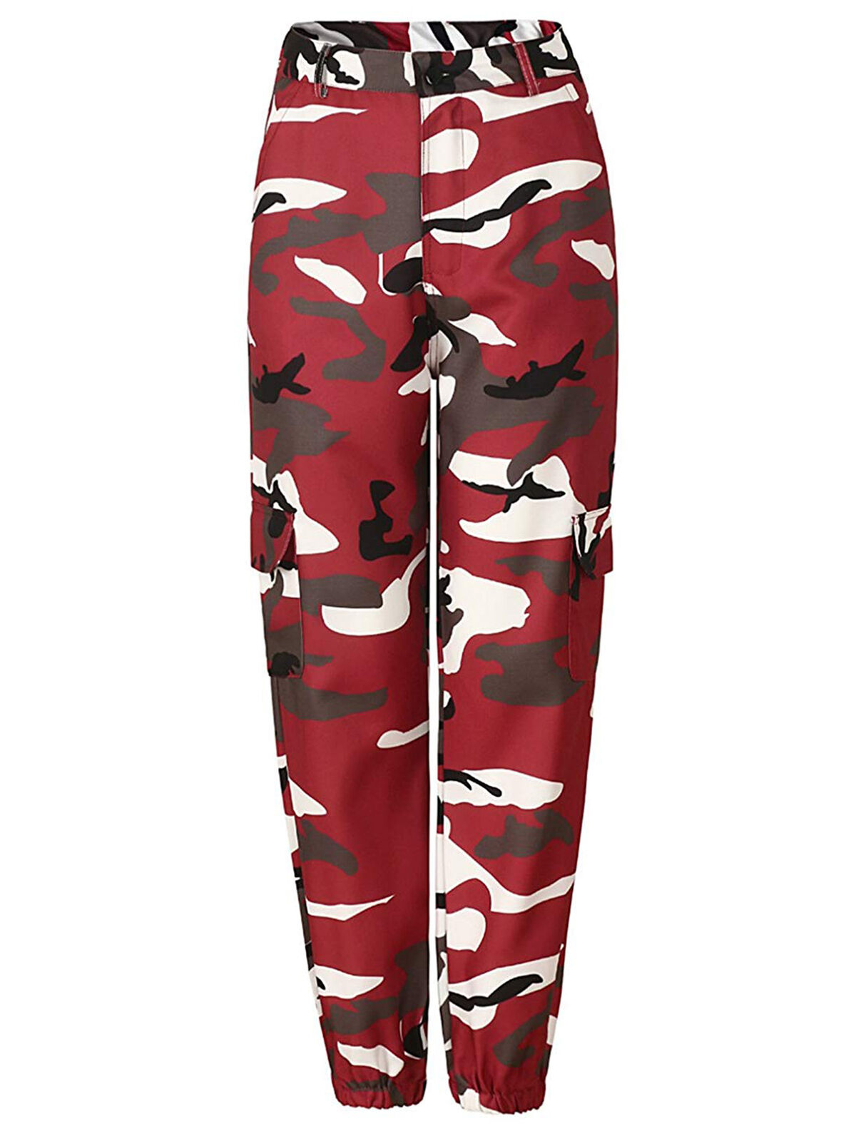 red camo cargo pants womens