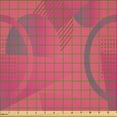 thumbnail image 2 of Ambesonne Pop Culture Fabric by the Yard Microfiber, Circle Line Silhouette, 1 Yard, Pastel Pink Dark Coral, 2 of 2