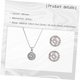 thumbnail image 2 of Aretes De Zirconia Redonda y Collar Plateado Para Mujer Bisutería Elegante Con Cadena Fina Joyería Femenina Delicada Para Fiestas y Uso Diario, 2 of 5