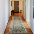 thumbnail image 1 of Indigenous Decorative Rug, Triangles and Flowers Old People Art from the Past Squares Geometric, Quality Carpet for Bedroom Dorm and Living Room, 6 Sizes, Fern Green Eggshell, by Ambesonne, 1 of 2