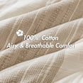 thumbnail image 5 of Lisonu 3-Piece Full/Queen Comforter Set, Boho Waffle Weave 100% Cotton Bedding, Oversized All-Season Comforter and 2 Shams, Tan, 5 of 20