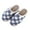 Blue, variant on dianhelloya 1 Pair Cozy Checkerboard Cotton Slippers Warm Soft Non-Slip Unisex Thickened Bottom Cotton Shoes Home Supply Black