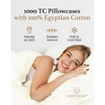 thumbnail image 3 of Good Sleep Bedding 1000 Thread Count 100% Egyptian Cotton Ivory Standard Size 20" x 30" Pillow Cases Set of 4, 3 of 7