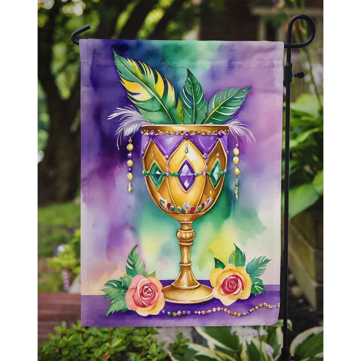 Goblet Mardi Gras Garden Flag 11.25 in x 15.5 in