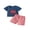 Blue, variant on BemeyourBBs Toddler Baby Boy Summer Clothes Infant Baby Boys Lobster Outfits Crayfish Boil Crew Letters Embroidery T Shirt with Pockets Plaid Shorts 2Pcs Set