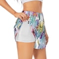 thumbnail image 3 of Lsque Cactus1 Printed Women's Running Shorts with Liner Pockets,Elastic Quick Dry Workout Athletic Gym Yoga Shorts,Womens High Waist Shorts-Large, 3 of 9