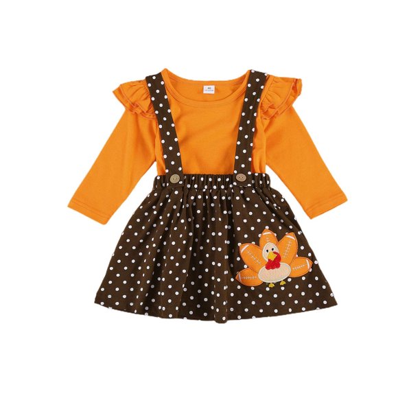 Loliuicca Loliuicca Baby Girls Thanksgiving Outfits Top Suspender Skirt Set Walmart Com Walmart Com
