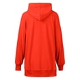 thumbnail image 5 of Women Sweatshirt Fall Winter Comfy Hooded Long Sleeve Cap Off the Shoulder Side Split Solid Color Leisure Cotton Sweatshirts(Red,XL), 5 of 5