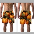 thumbnail image 3 of luoweisi Men's Beach Shorts Quick Dry Swim Trunks with Mesh Lining Thanksgiving Pumpkin L, 3 of 5