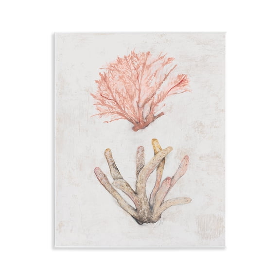 Stupell Industries Peach Coral Pieces Nautical & Beach Painting Unframed Art Print Wall Art, 11 x 14