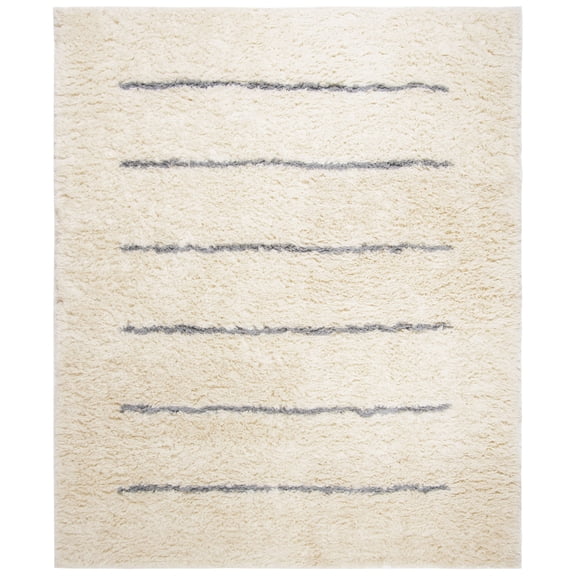 SAFAVIEH Kenya Siomha Striped Area Rug, Ivory/Grey, 8' x 10'