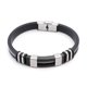 thumbnail image 1 of Pulsera magnética para desintoxicación de linfocitos de titanio ionpro para hombre, código de modelo 12061, color plata antigua, 1 of 5