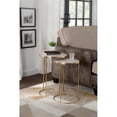 thumbnail image 2 of Dolly White Genuine Marble Top and Gold Base Nesting End Tables, 2 of 7