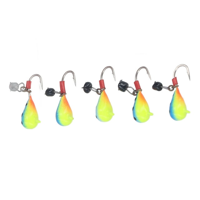5 uds anzuelos de pesca en hielo de acero alto en carbono plantillas de pesca en hielo al aire libre Señuelos de pesca de invierno para agua dulce agua salada 4mm