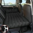 thumbnail image 2 of Portable Car Inflatable Bed, Thickened Flocking PVC, with 2 Pillows + Foot Pump + Storage Bag, Fast Inflation, Car Mattress, Self-driving Camping Car Sleep Mattress, Universal for Cars And SUVs, 2 of 11