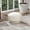 White, variant on Faux Sheepskin, 15" Ottoman | Suitable for Living Room Use | Holds 200 lbs Securely