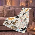 thumbnail image 6 of Watercolor Cats With Yarn Flowers Birds And Fall Living Room Scene Whimsical Art Flannel Blanket For Cat Fans, Soft Warm Home Decor For Bedroom Living Room Thanksgiving Gift, 6 of 9