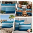 thumbnail image 4 of Blue White Ombre Outdoor Pillow Covers 20x12 Set of 2,Waterproof Patio Throw Pillowcase Protectors,Modern Gradient Abstract Aesthetic Lumbar Decorative Pillow Shams Cushion Covers for Seat Bed Couch, 4 of 8