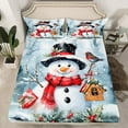 thumbnail image 2 of Feelyou Christmas Snowman Bed Sheets, Winter Wonderland Landscape King Sheets, Cute Kawaii Bird Sheet Set, Ultra Soft Home Decor, 4pcs, 2 of 7