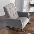 thumbnail image 4 of Pemberly Row Tufted Back Microfiber Upholstered Rocking Chair in Light Gray, 4 of 6