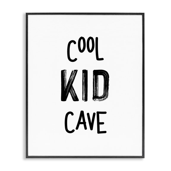 Stupell Industries Contemporary Cool Kid Cave Minimal Black Framed Giclee Art, 11 x 14, by Seven Trees Design