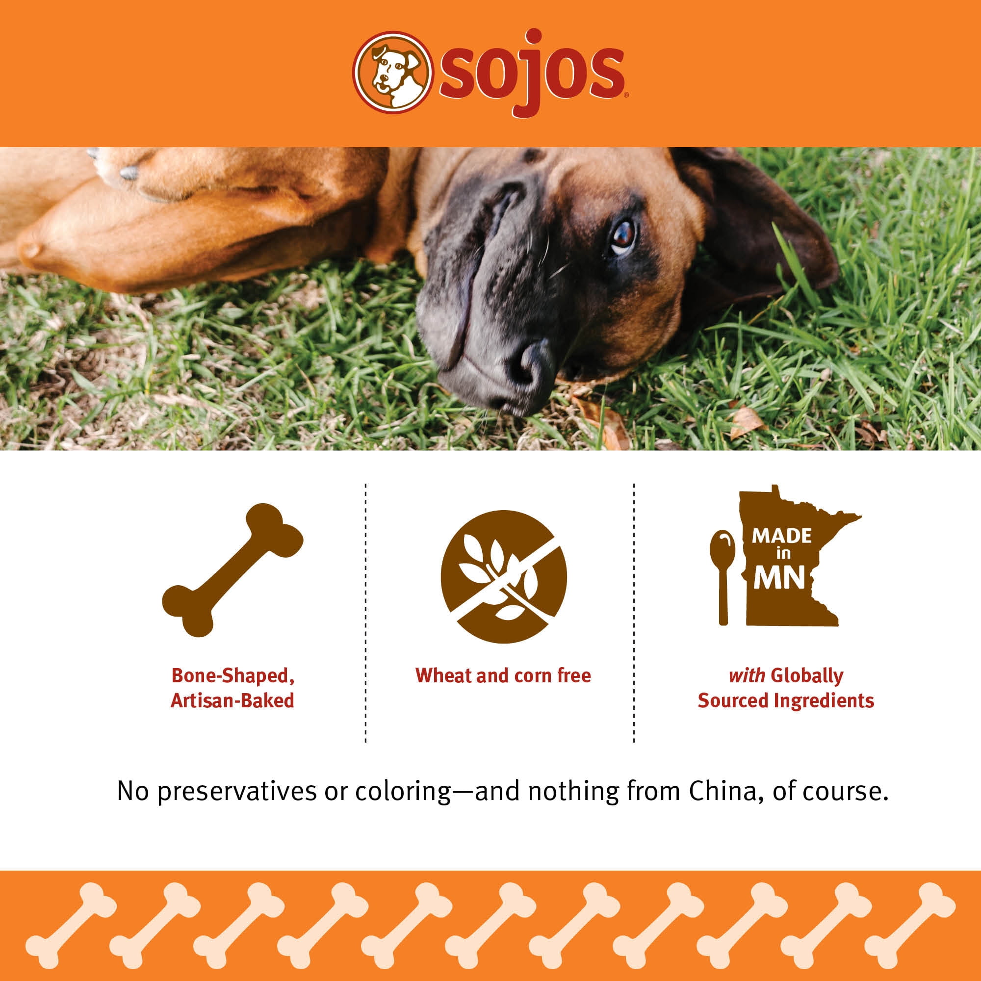 Sojos Good Dog Crunchy Natural Dog Treats, Blueberry Cobbler, 8-Ounce Box