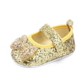 thumbnail image 6 of Juebong Toddler Shoes Baby Girls Cute Fashion Bow Sequins Non-slip Soft Bottom Sandals, Gold, 12-18 Months, 6 of 8