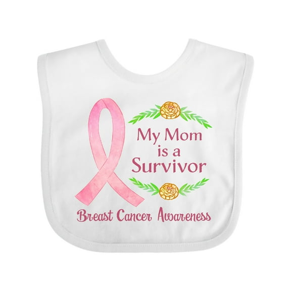 Inktastic My Mom is a Survivor Breast Cancer Awareness Boys or Girls Baby Bib