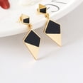 thumbnail image 4 of Pendientes largos geométricos de aleación de moda, joyería de decoración para mujer y niña (oro), 4 of 5