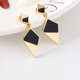 thumbnail image 4 of Pendientes largos geométricos de aleación de moda, joyería de decoración para mujer y niña (oro), 4 of 5