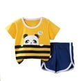 thumbnail image 1 of Birdeem Ensembles Blouses & Chemises à Manches Courtes Col Rond Bébé Été Garçon Mignon Imprimé Col Rond Ensemble de Shorts à Manches Courtes, 1 of 1