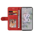 thumbnail image 5 of Compatible Google Pixel 6A Case, Leather Wallet Case Stand View Magnetic Clasp Book Flip Folio Phone Cover - Red, 5 of 5