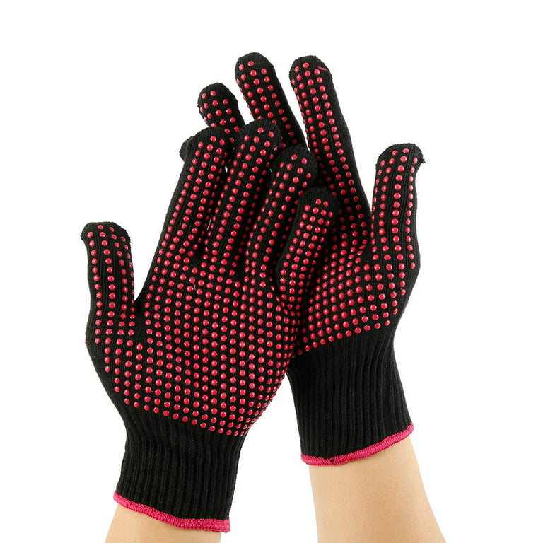Pair of Elasticated Wrist Long Nomex Oven Gloves with fingers